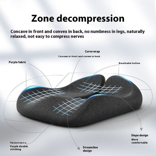 Ergonomic Memory Foam Seat Cushion for Office Chairs, Thick, Breathable, and Non-Flattening