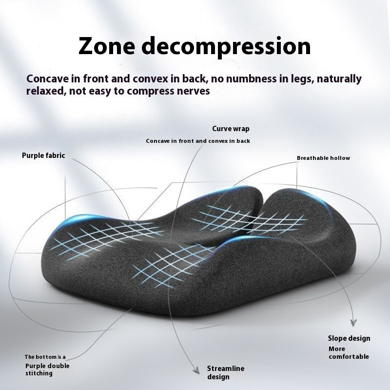 Ergonomic Memory Foam Seat Cushion for Office Chairs, Thick, Breathable, and Non-Flattening